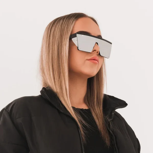 Safety Sunglasses Popular Custom Silver Shades Trendy Brand Women Men Protect Goggles Personality Oversize ANSI Z87.1 - Image 4