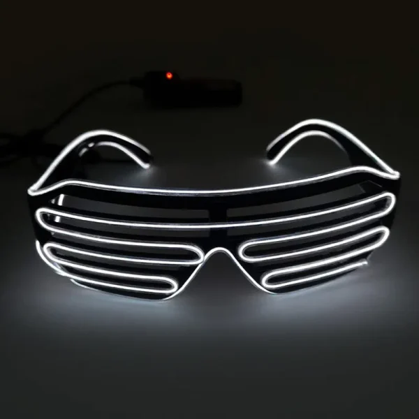 Futuristic Led Monochrome Frames Atmosphere Party Halloween Luminous Glasses EL Cold Light Luminous Hip Hop Glasses - Image 5