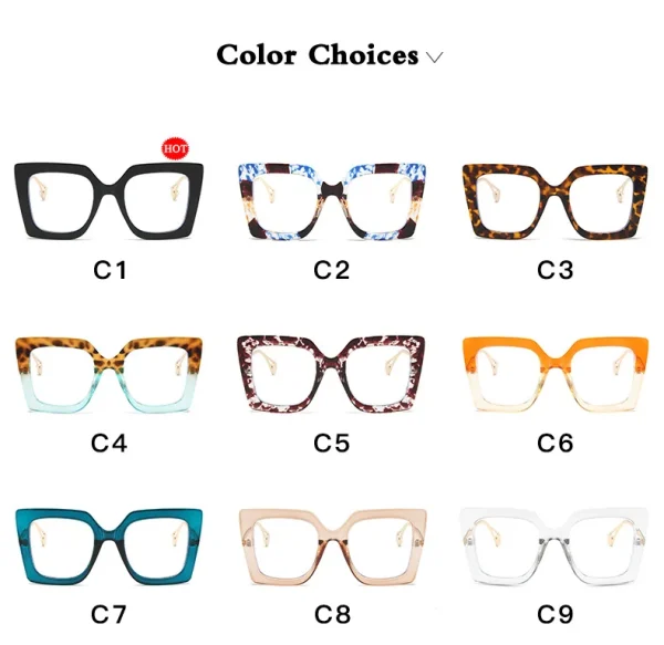 High Quality Women Frame Fashion Square Blue Light Blocking Glasses clear Optical Spectacle Retro Man - Image 5
