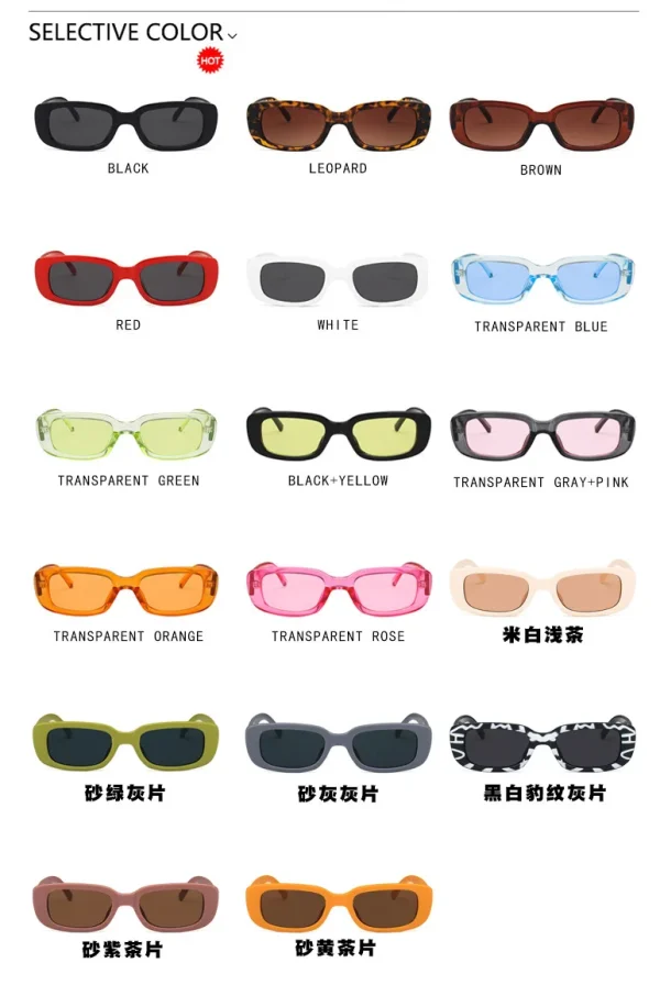 Classic Small Frame Women Brand Design Retro square Eyewear Female Clear Blue Red Green Lens Man Sunglasses UV400 - Image 6