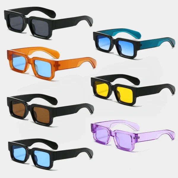 Hot Selling Luxury Designer Vintage Square Shades Brand Custom Logo Thick Frame Retro Sunglasses Women Men 2025 - Image 5