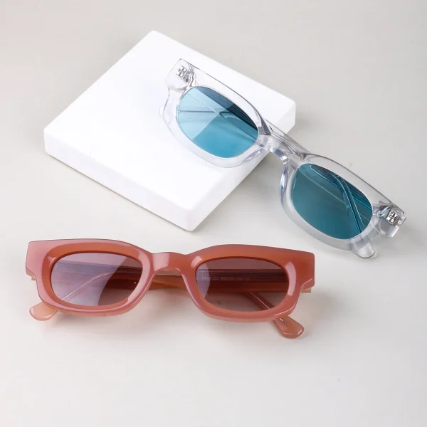 High Quality TAC Polarized Sun Glasses Small Frame Vintage Square Acetate Sunglasses Women Men - Image 2