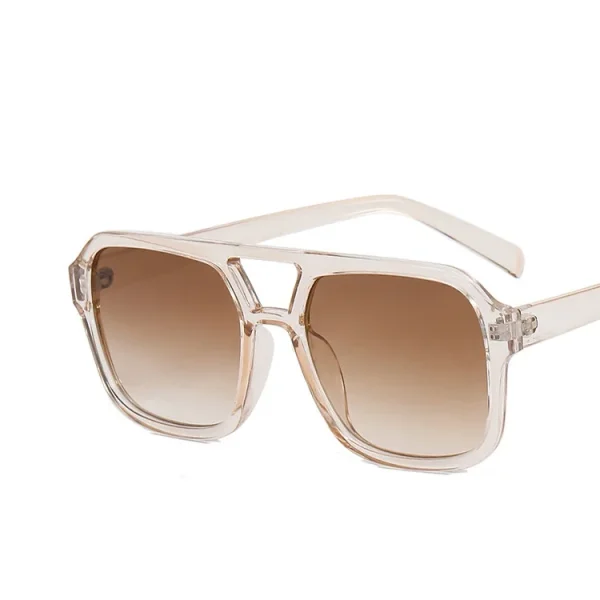 Double Beam Square Shades Retro Classic Men Sun Glasses Designer Yellow Fashion Sunglasses UV400 Women - Image 5