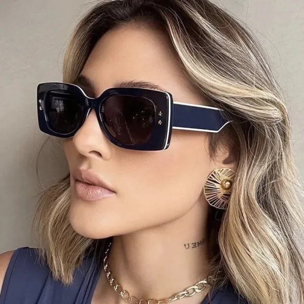 Fashion Oversized Shades Square Rectangle Frame Man Outdoor Trendy UV400 Women Ins Sunglasses - Image 3