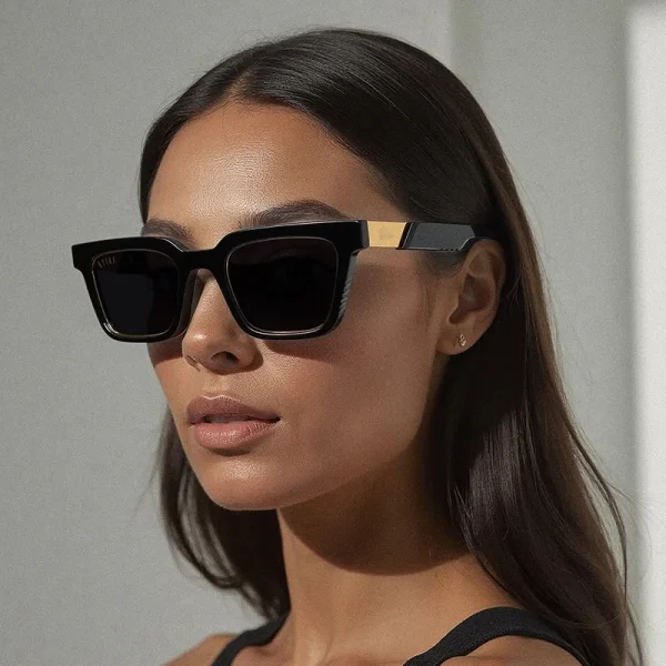 Luxury Designer UV400 WomenShades Men Retro Square Gold Metal Polarized lentes de sol High Quality Sunglasses - Image 3