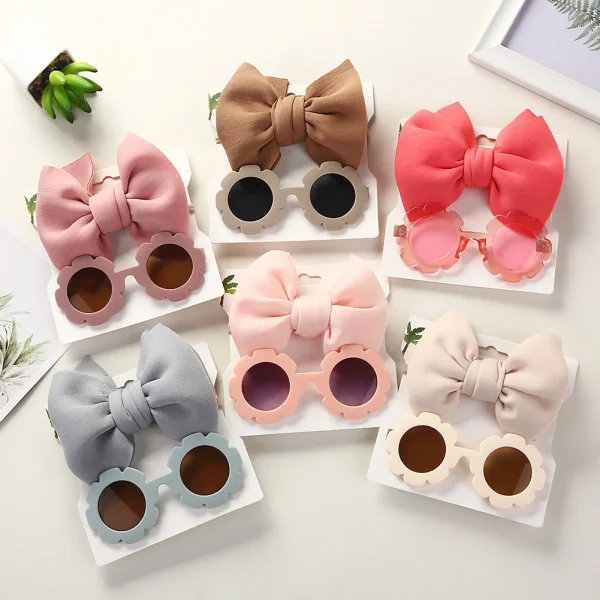 Fashion Round Children Sunglasses Belt Cute Cartoon Baby Toy Sun Glasses Cotton hair Solid Sunglasses Kids - Image 2