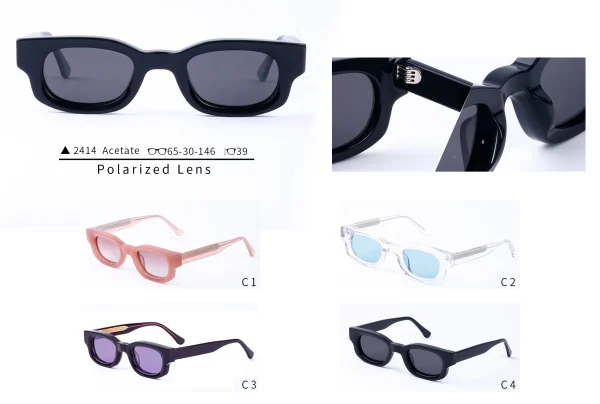 High Quality TAC Polarized Sun Glasses Small Frame Vintage Square Acetate Sunglasses Women Men - Image 4