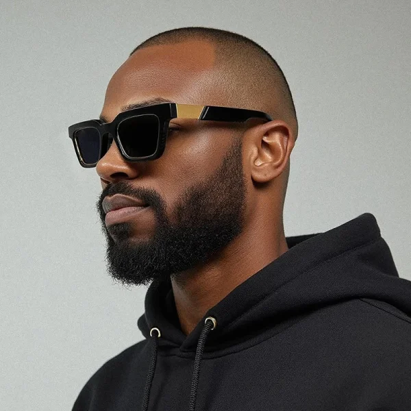 Luxury Designer UV400 WomenShades Men Retro Square Gold Metal Polarized lentes de sol High Quality Sunglasses - Image 2