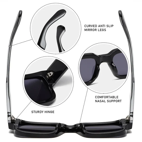 Top Quality Retro Classic Square Sunglasses Men Thick Frame Sunglass Women Outdoor Fashion Driving Sun Glasses - Image 5