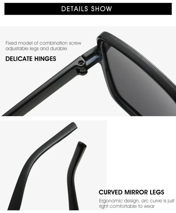 New Trendy Large Frame Shades Women Drive Sunglasses Fashion Colorful Glasses Men UV400 in Stock - Image 4