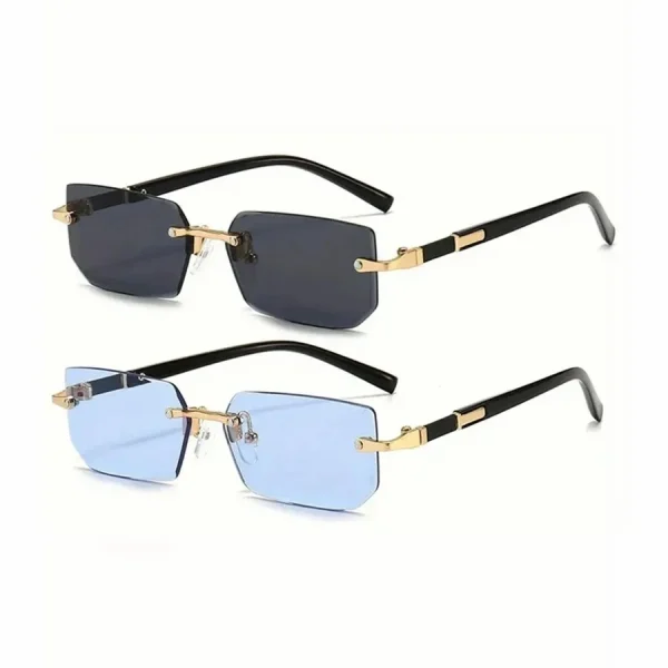Rimless Rectangle Fashion Popular Women Men Sunglasses Small Square Sun Glasses Female Male Summer Traveling Oculos