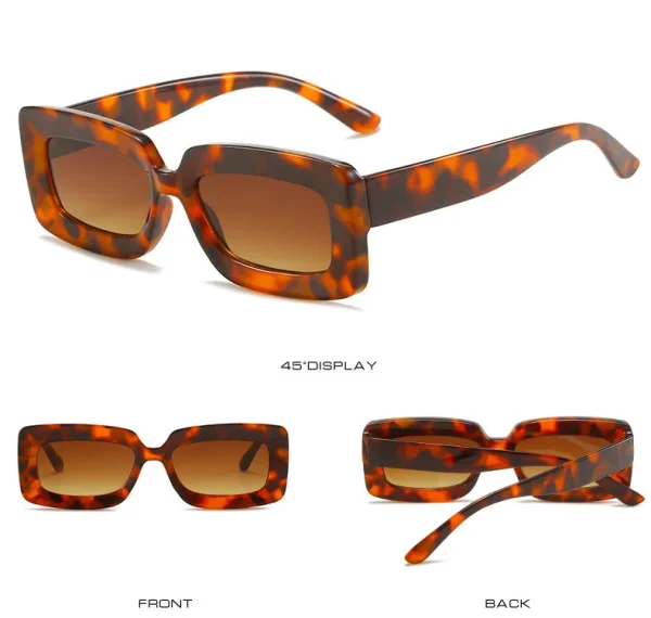 High Quality Women Sunglasses Small Square Transparent Shades Retro Candy Color Seabeach Sun Glasses Rectangle - Image 2