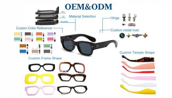 Vintage Chunky Rectangle Custom Shades Logo Thick Square Sun Glasses Men Women High Quality Sunglasses UV400 - Image 4