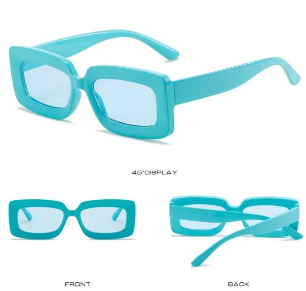 High Quality Women Sunglasses Small Square Transparent Shades Retro Candy Color Seabeach Sun Glasses Rectangle - Image 5
