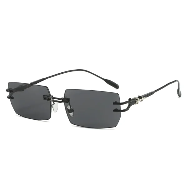 Luxury Metal Rimless Square Sunglasses Men Women Brand Designer Fashion Shades UV400 Sun Glasses 2025 - Image 2