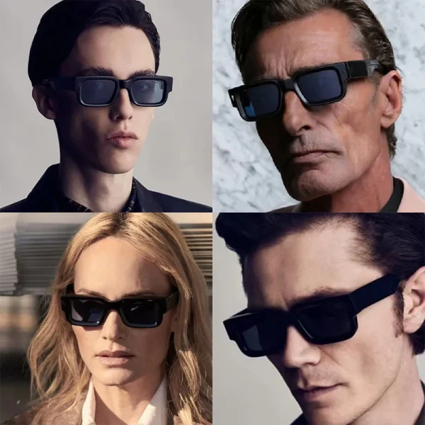 Hot Selling Luxury Designer Vintage Square Shades Brand Custom Logo Thick Frame Retro Sunglasses Women Men 2025 - Image 3