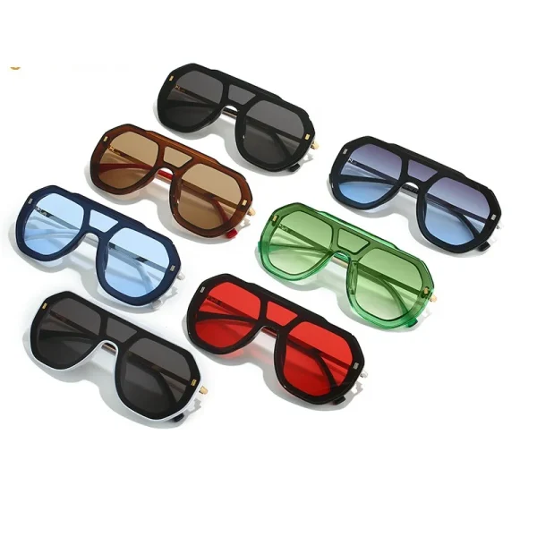 Oversized Shades Metal Frame Men Black Fashion Round Sun Glasses Vintage Retro Women Lentes De Sol UV400 Sunglasses - Image 2
