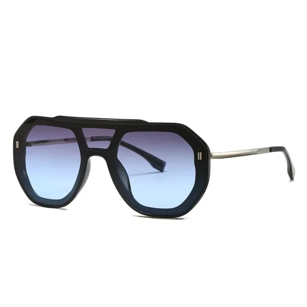 Oversized Shades Metal Frame Men Black Fashion Round Sun Glasses Vintage Retro Women Lentes De Sol UV400 Sunglasses - Image 4