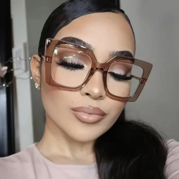 High Quality Women Frame Fashion Square Blue Light Blocking Glasses clear Optical Spectacle Retro Man - Image 3