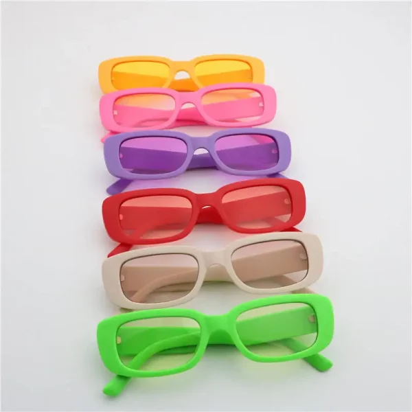 Small Framed Rectangle Plastic Candy Sunglasses Women 2025 Fashion Party Shades Designer Glasses Men Sunglasses - Image 3