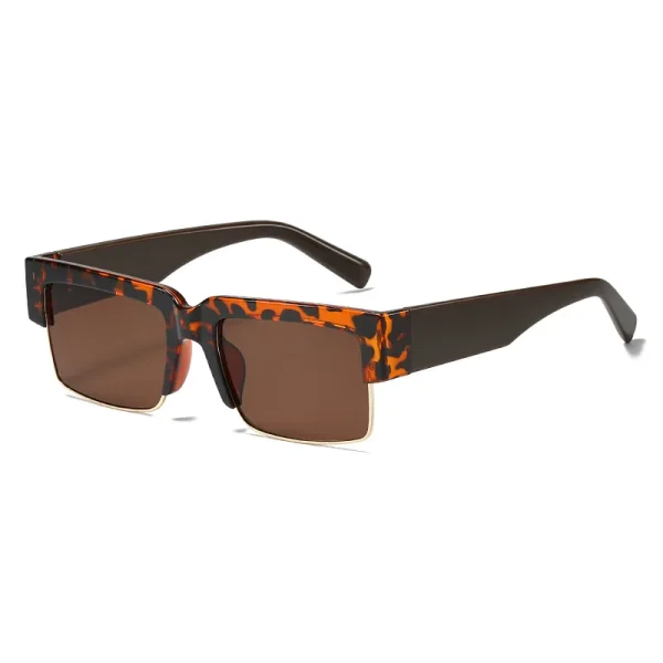 New Arrival Half Frame Square Personality Retro Versatile Women Men Shades Vintage Sunglasses - Image 5