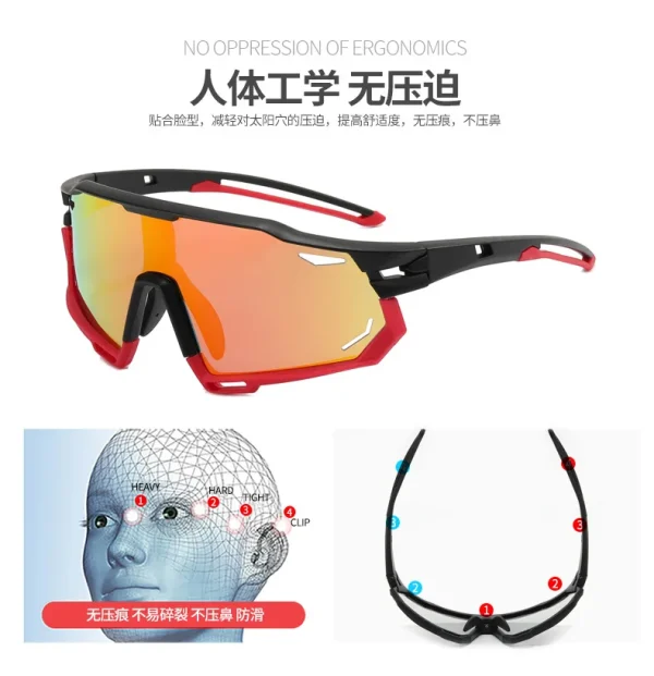 Sport Glasses Men Women Polarized TAC Lens Sunglasses Fashion Cycling High Quality New Outdoor Wholesale - Image 3