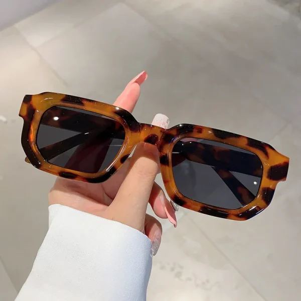 Fashion Thick Frame Sun Glasses High Quality Square Rectangle Sunglasses Men Women - Image 5