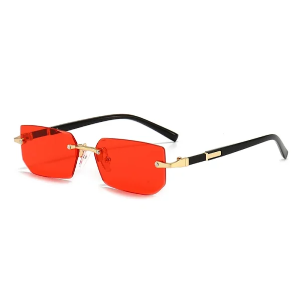 Rimless Rectangle Fashion Popular Women Men Sunglasses Small Square Sun Glasses Female Male Summer Traveling Oculos - Image 3