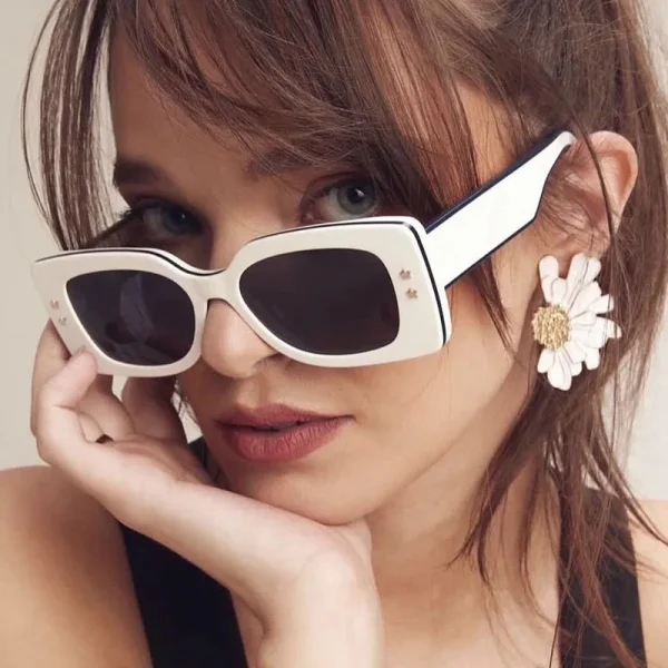 Fashion Oversized Shades Square Rectangle Frame Man Outdoor Trendy UV400 Women Ins Sunglasses