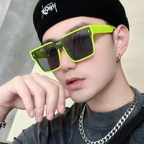 One-Piece Cycling Windbreak Sunglasses New GY08 Men Cool Personality Retro Luxury Fresh Shades Women Oversized Square - Image 3