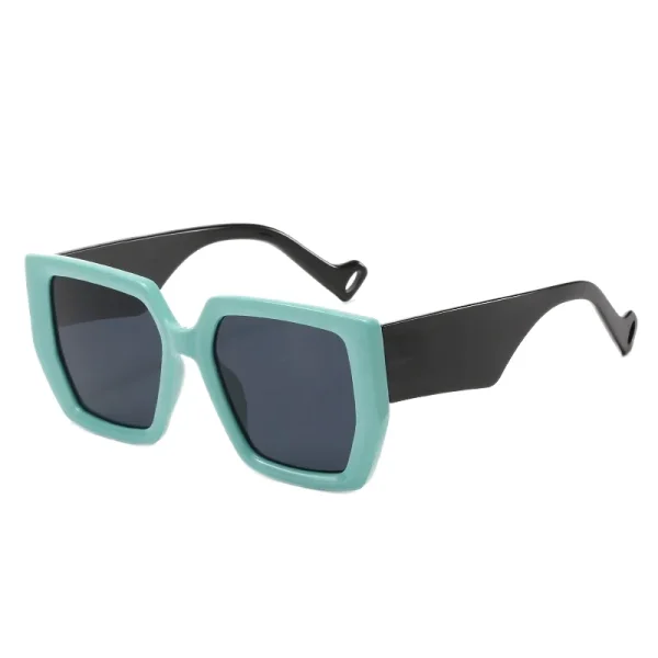New Trendy Oversized Square Sunglasses Unisex Adults Wholesale Black Blue Beige UV400 Trendy Plastic Sunglasses - Image 3
