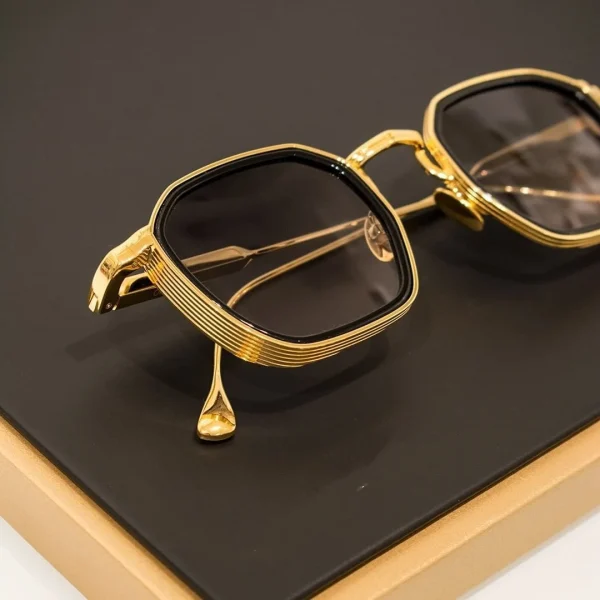 High Quality Custom logo Retro Square Metal Frame Sun Glasses Vintage Shades Women Polarized Sunglasses Men - Image 2