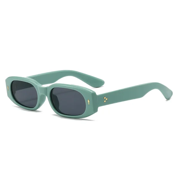 Fashion Vintage Rivets Decoration Rectangle Sunglasses UV400 Small Frame Punk Sun Glasses Men Women - Image 2