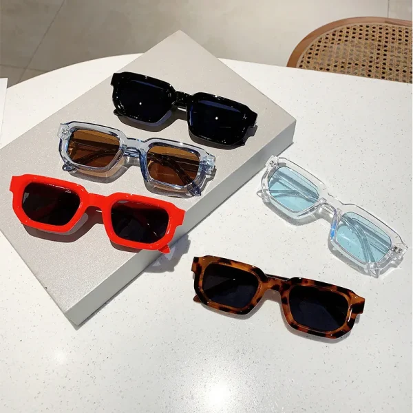 Fashion Thick Frame Sun Glasses High Quality Square Rectangle Sunglasses Men Women - Image 2