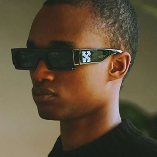 Retro Square Pc Shades Trendy Ladies Street Shot Small Frame Personalized Hip Hop Metal Hinged Sunglasses 2025 - Image 2