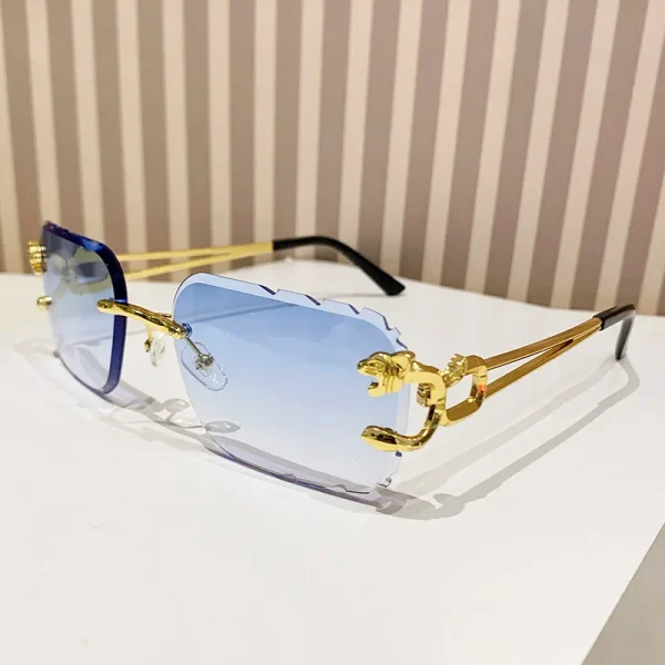 Retro Frameless 2025 Fashion China Wholesale UV400 Rimless Men Sunglasses Men High Quality Metal - Image 4