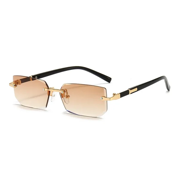 Rimless Rectangle Fashion Popular Women Men Sunglasses Small Square Sun Glasses Female Male Summer Traveling Oculos - Image 4