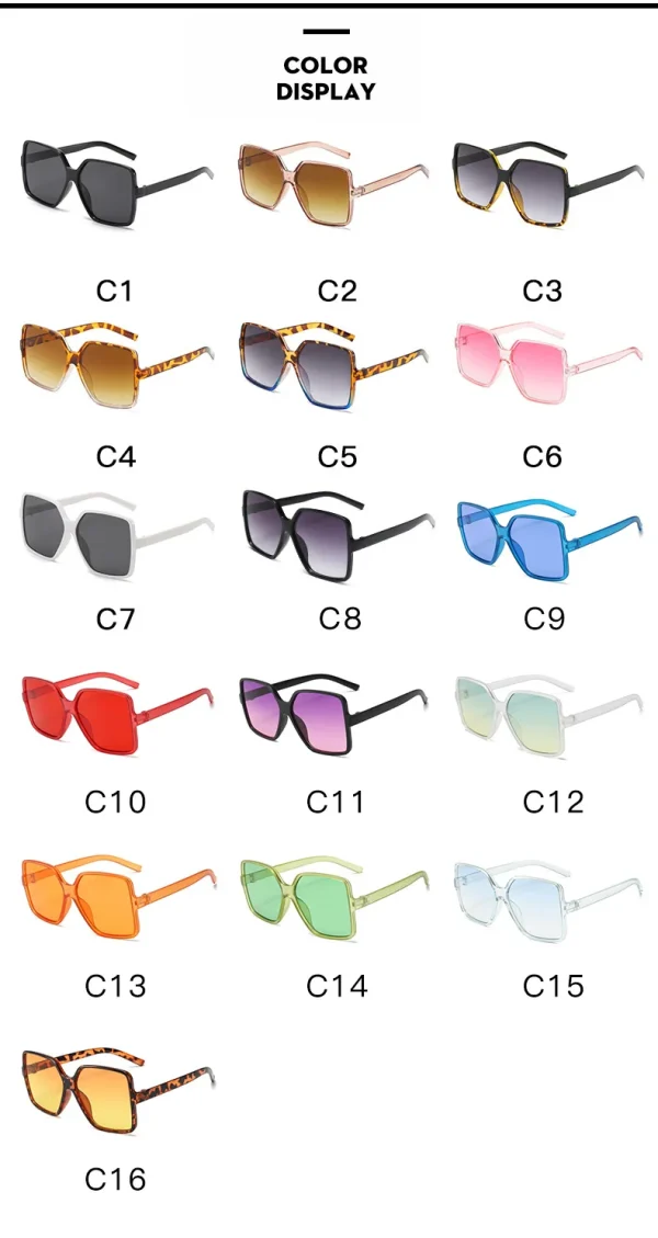 New Trendy Large Frame Shades Women Drive Sunglasses Fashion Colorful Glasses Men UV400 in Stock - Image 6