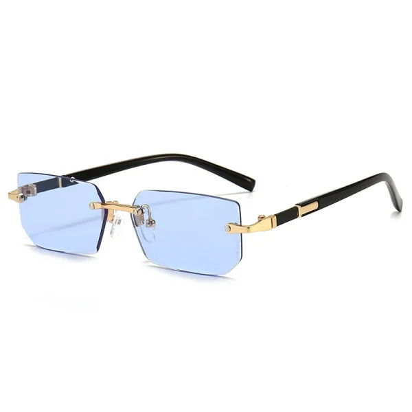 Rimless Rectangle Fashion Popular Women Men Sunglasses Small Square Sun Glasses Female Male Summer Traveling Oculos - Image 6