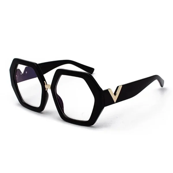 Black Leopard Polygon Anti-blue Light Eyeglasses for Women Vintage Oversized Clear Computer Elegant Glasses Frame Female - Image 5