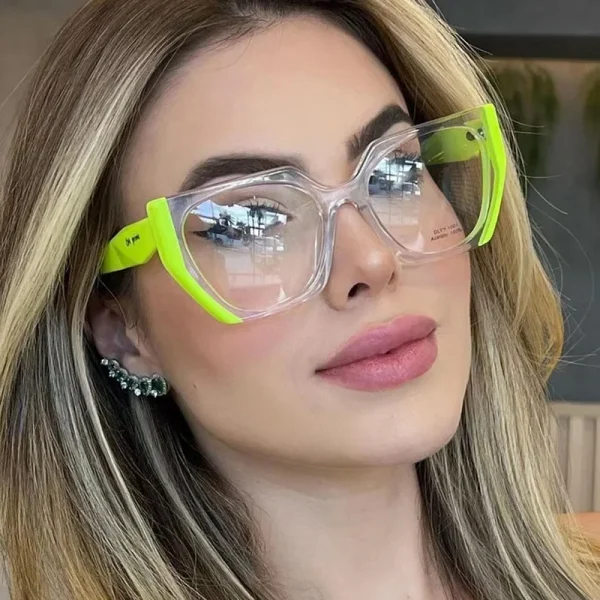 Ins Fashion Top Tr90 Blue Light Blocking Computer Glasses Latest Optical Eyeglass Trendy Color Block Frames - Image 2