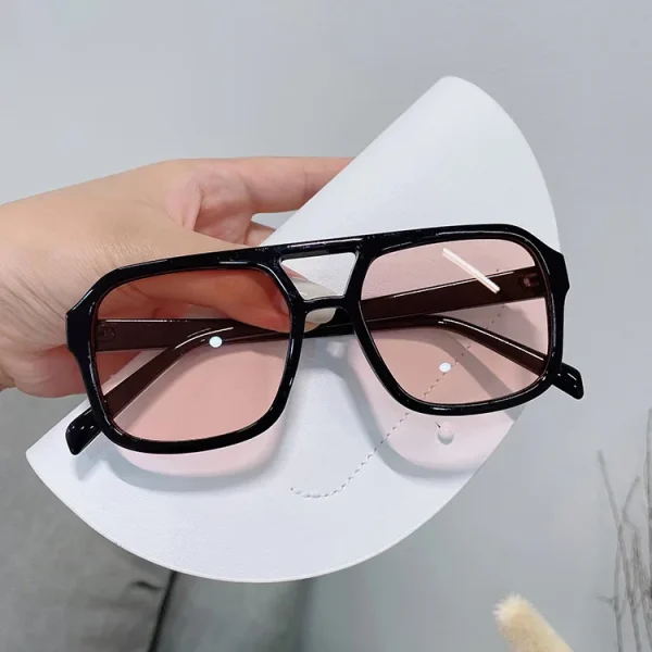 Double Beam Square Shades Retro Classic Men Sun Glasses Designer Yellow Fashion Sunglasses UV400 Women - Image 4