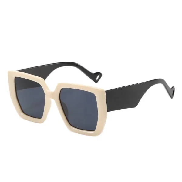 New Trendy Oversized Square Sunglasses Unisex Adults Wholesale Black Blue Beige UV400 Trendy Plastic Sunglasses - Image 2
