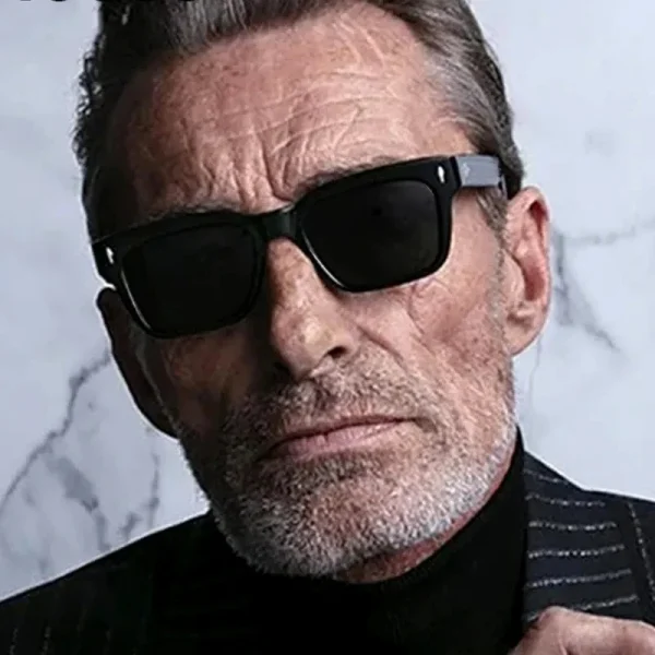 Vintage Chunky Rectangle Custom Shades Logo Thick Square Sun Glasses Men Women High Quality Sunglasses UV400 - Image 2