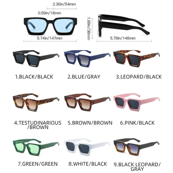 Custom Colorful Trendy Luxury Square Thick Sun Glasses Men Women Lentes De Sol Shades Sunglasses 2025 - Image 2