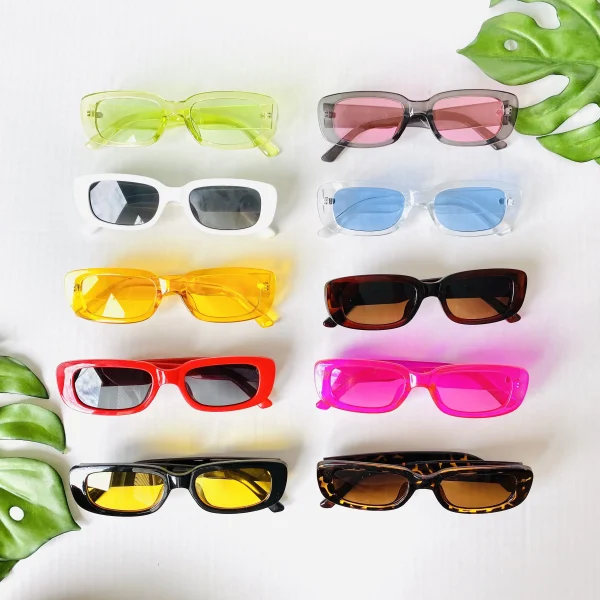 Classic Small Frame Women Brand Design Retro square Eyewear Female Clear Blue Red Green Lens Man Sunglasses UV400
