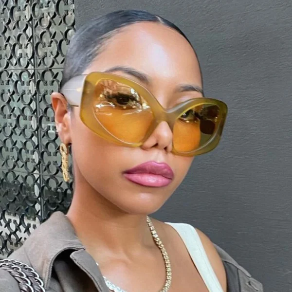 Fashion Vintage Oversized Cat Eye Sunglasses for Women Fashion Luxury Custom Logo High Quality Shade