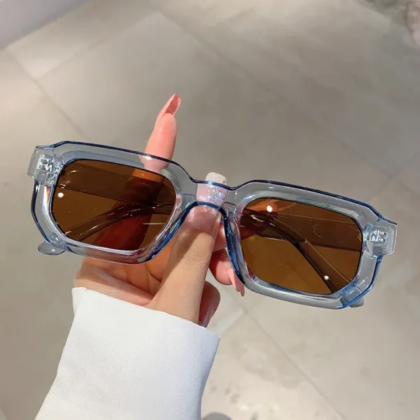 Fashion Thick Frame Sun Glasses High Quality Square Rectangle Sunglasses Men Women - Image 4