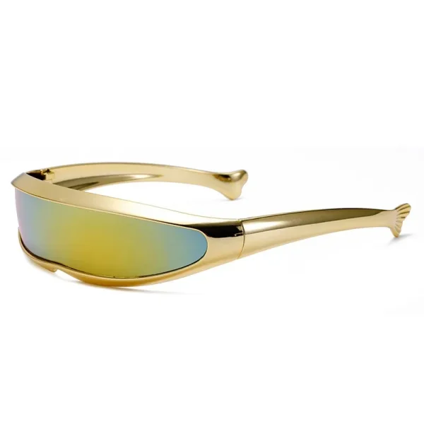 Fashion Outdoor One Piece Sunglasses Personality X-man Fish Tail Windproof Sports Cycling Space Robots Y2K Shades - Image 4