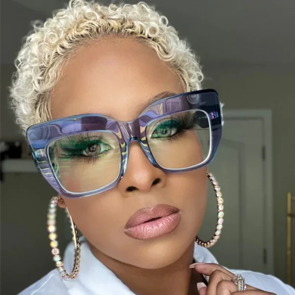Retro Oversized Square Glasses Women Optical Eyewear Fashion Frames Blue Light Blocking Internet Celebrity Man Personality